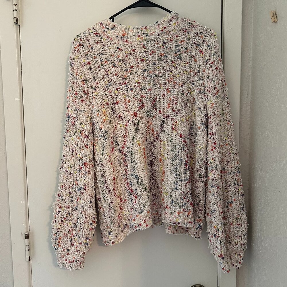 Cream and Rainbow Speckled Sweater Sz XL Fever
